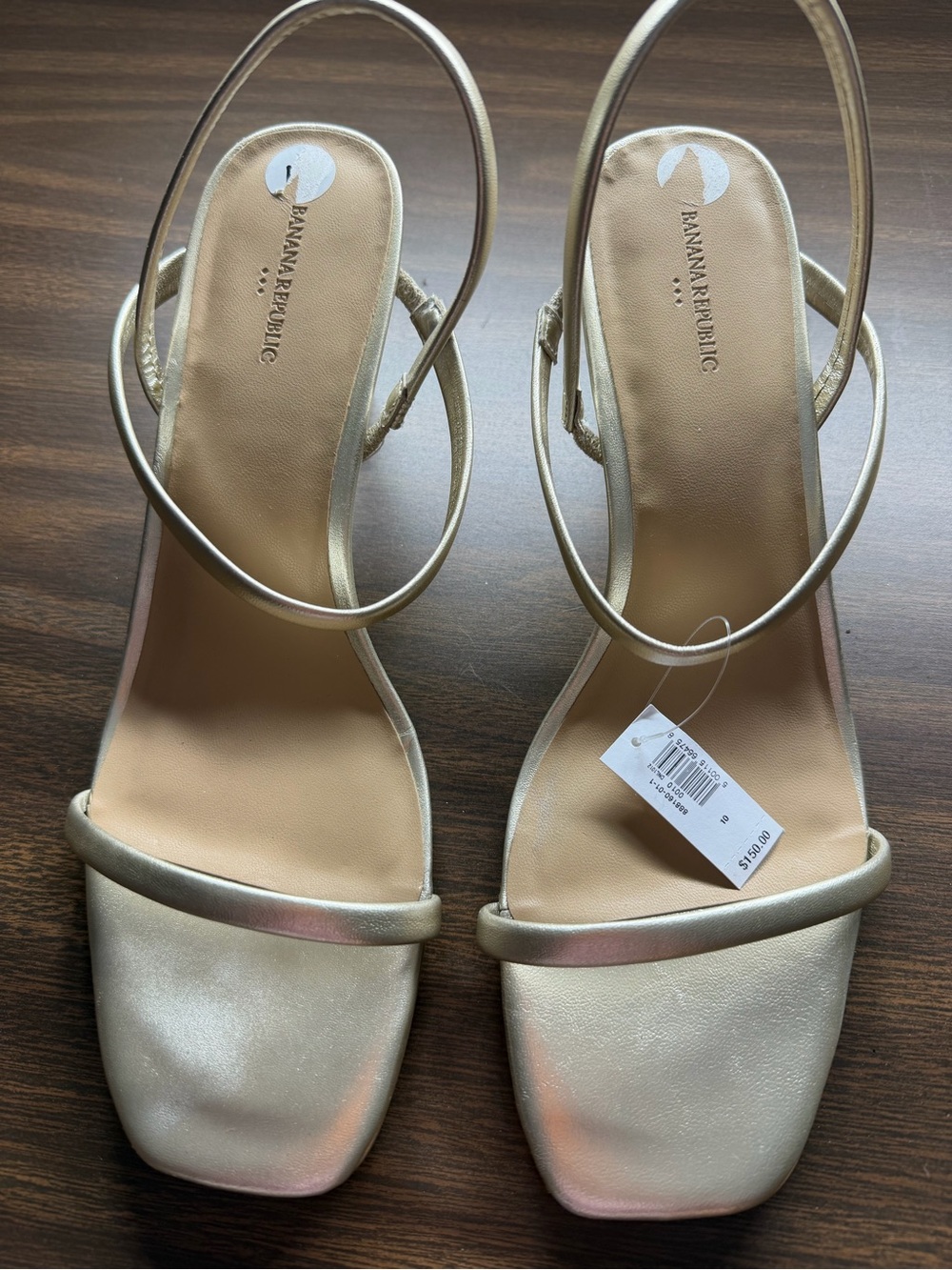 Banana Republic Iridescent Ivory Metallic Slingback Heels